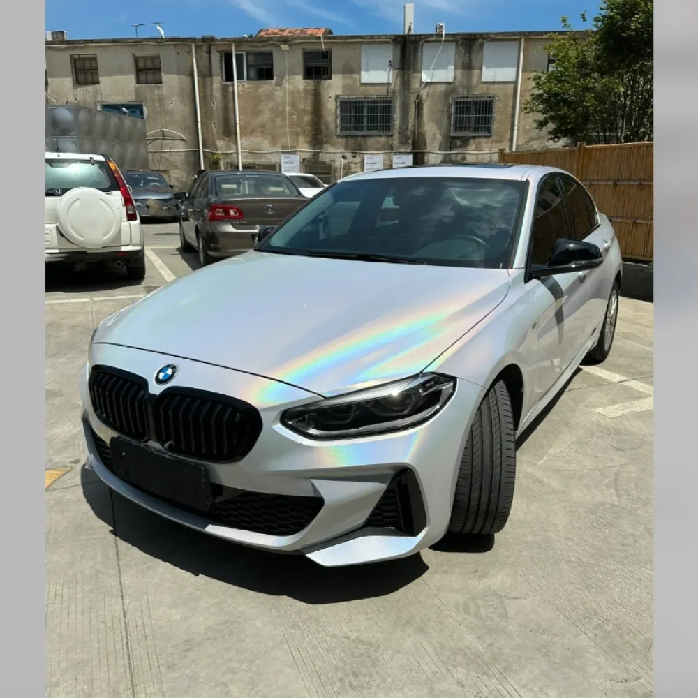 Glossy Laser White Car Vinyl Wrap