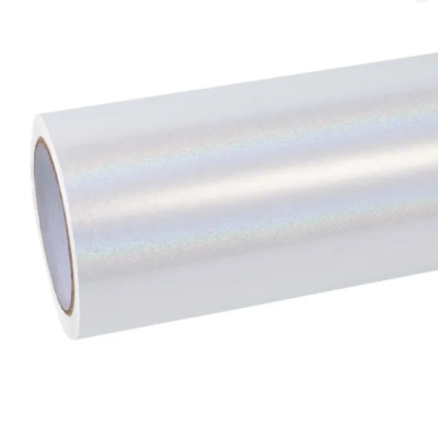Glossy Laser White Car Vinyl Wrap 01