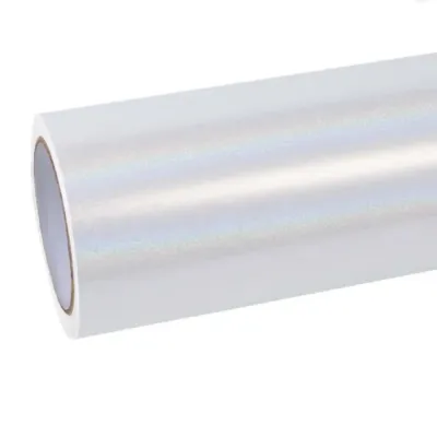 Glossy Laser White Car Vinyl Wrap 01