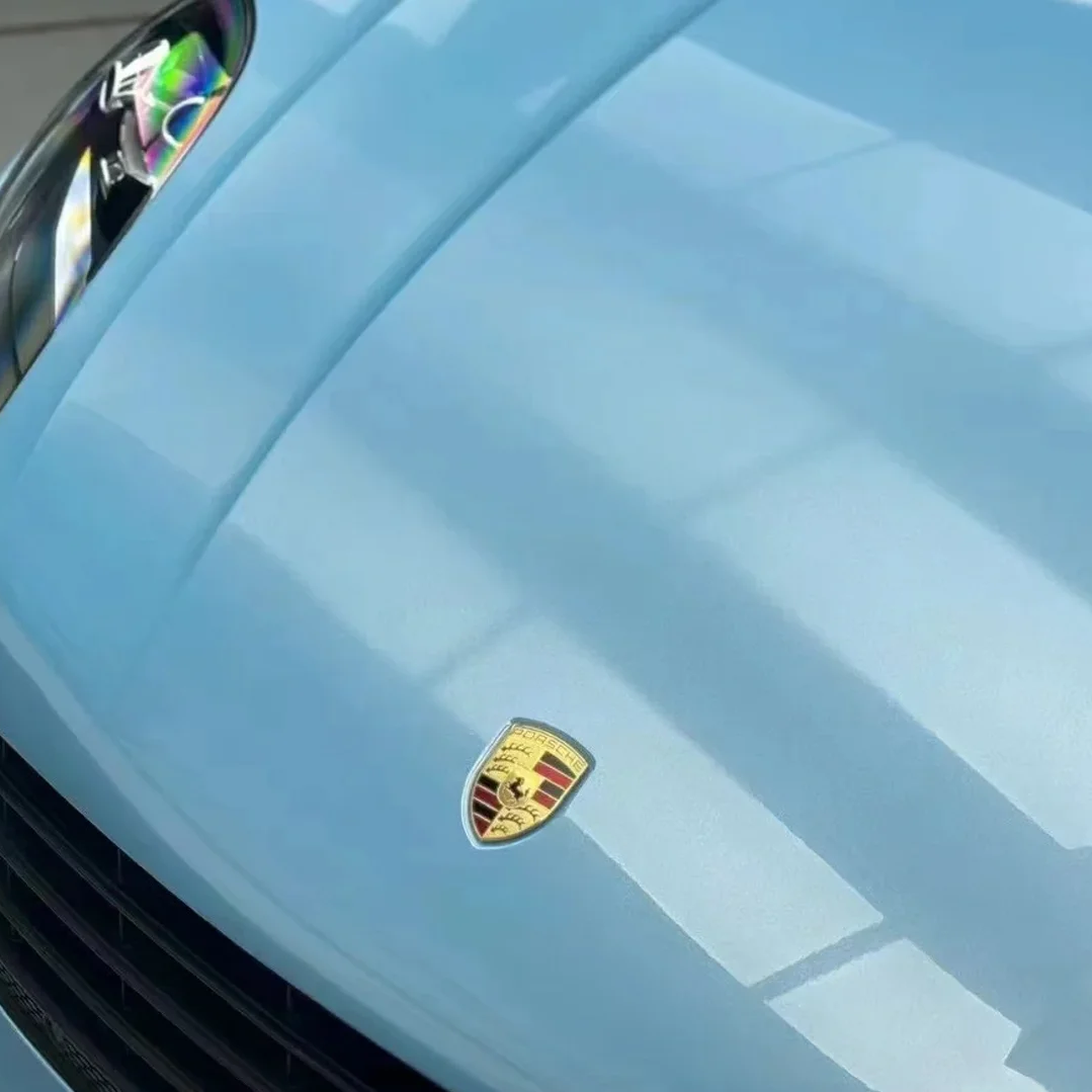 PET Porsche Bentley Gloss Ice Blue Car Vinyl Wrap