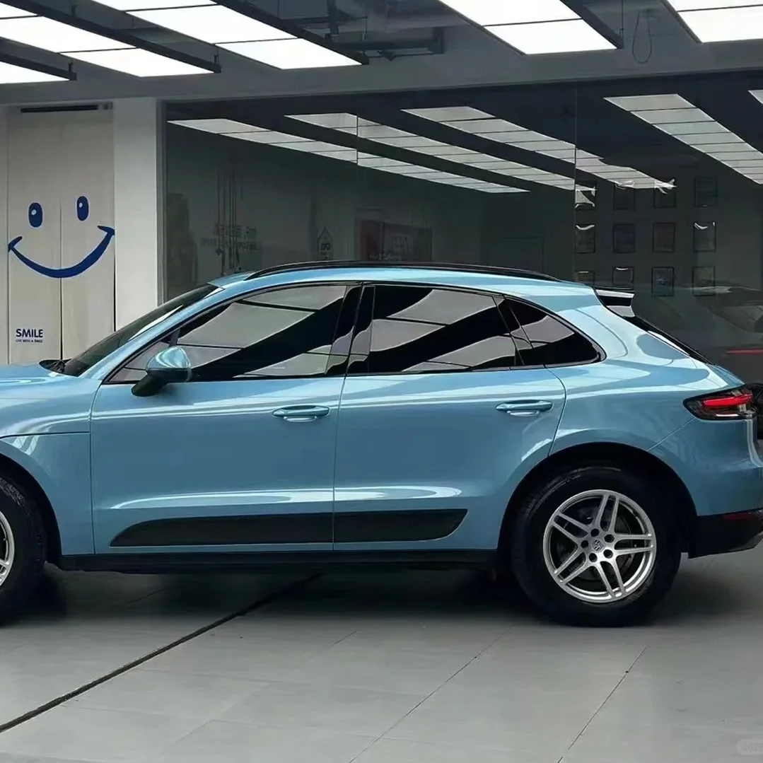 PET Porsche Bentley Gloss Ice Blue Car Vinyl Wrap