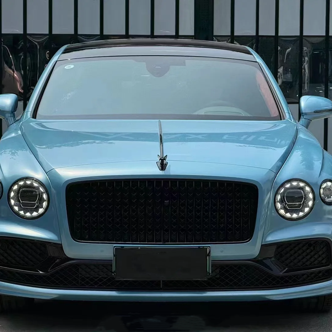 PET Porsche Bentley Gloss Ice Blue Car Vinyl Wrap