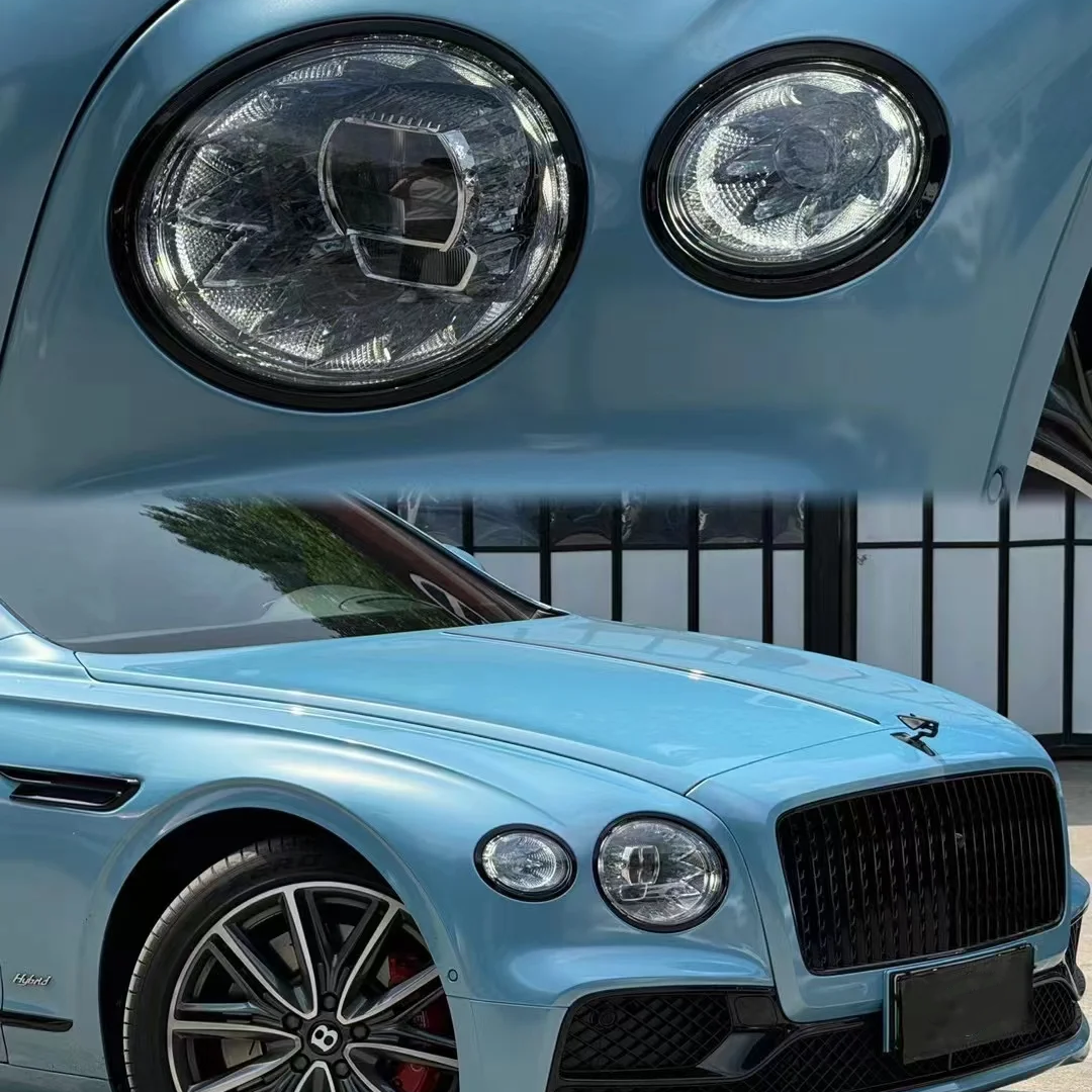PET Porsche Bentley Gloss Ice Blue Car Vinyl Wrap