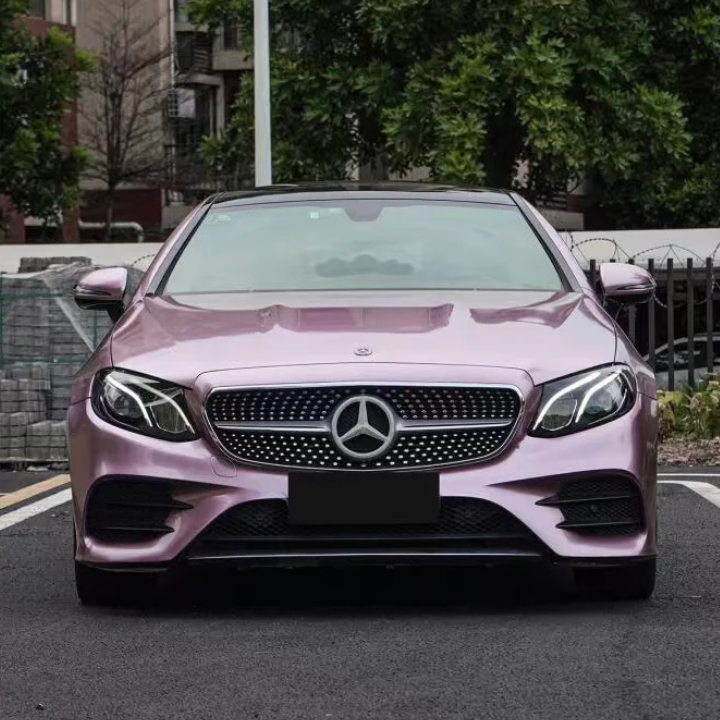 Porsche BMW Tesla  Benz Gloss PET Bentley Passion Pink Car Vinyl Wrap
