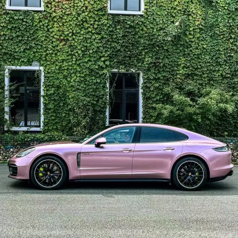 Porsche BMW Tesla  Benz Gloss PET Bentley Passion Pink Car Vinyl Wrap