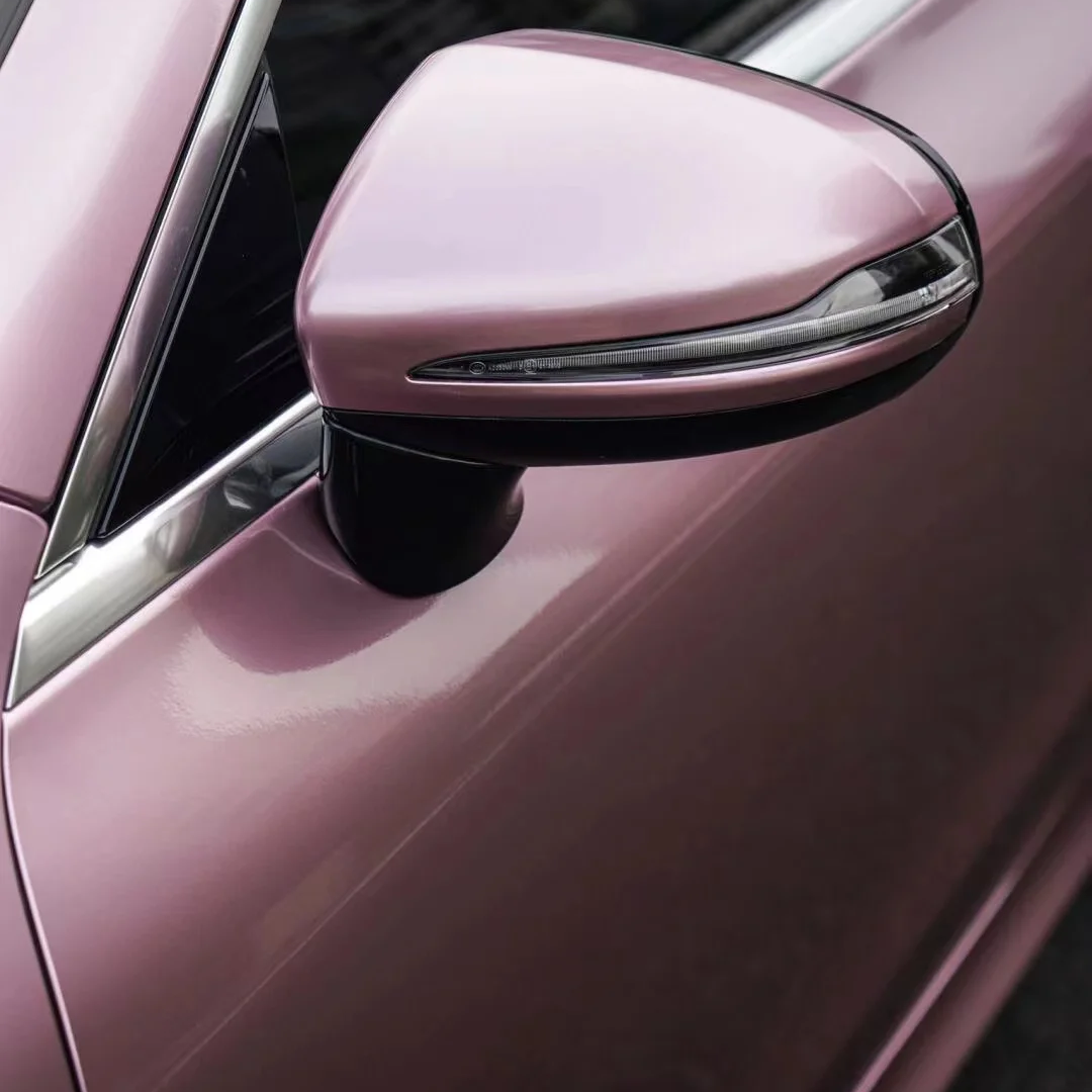 Porsche BMW Tesla  Benz Gloss PET Bentley Passion Pink Car Vinyl Wrap