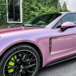 Porsche BMW Tesla  Benz Gloss PET Bentley Passion Pink Car Vinyl Wrap