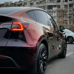 PET Tesla Glossy PET Diamonds Black Red Car Vinyl Wrap