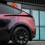 PET Tesla Glossy PET Diamonds Black Red Car Vinyl Wrap