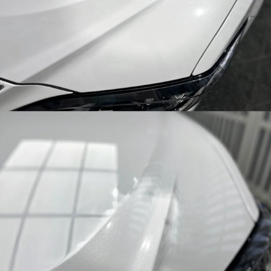 Benz Lexus Glossy PET Sparkle White Car Vinyl Wrap