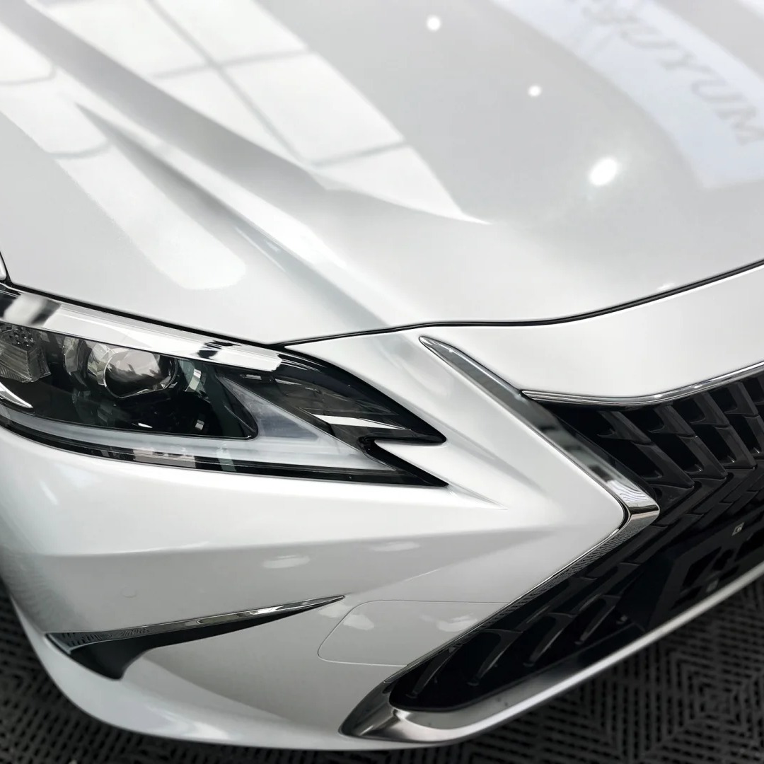 Benz Lexus Glossy PET Sparkle White Car Vinyl Wrap