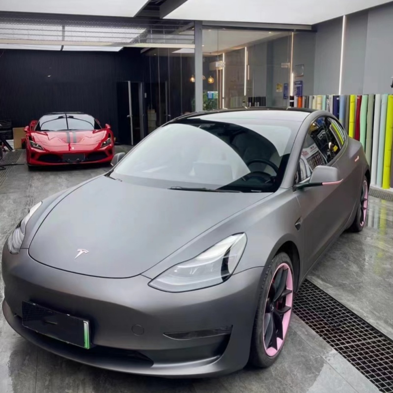 Matte Pearl Metal Grey Car Vinyl Wrap