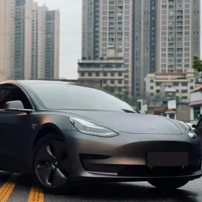 Matte Pearl Metal Grey Car Vinyl Wrap 02