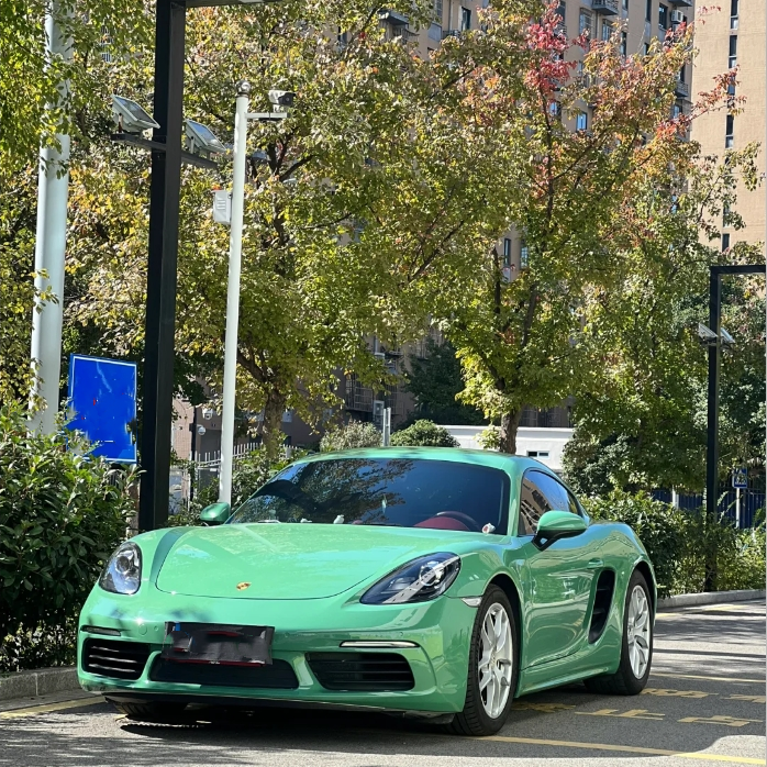 Porsche Weng Green Car Vinyl Wrap