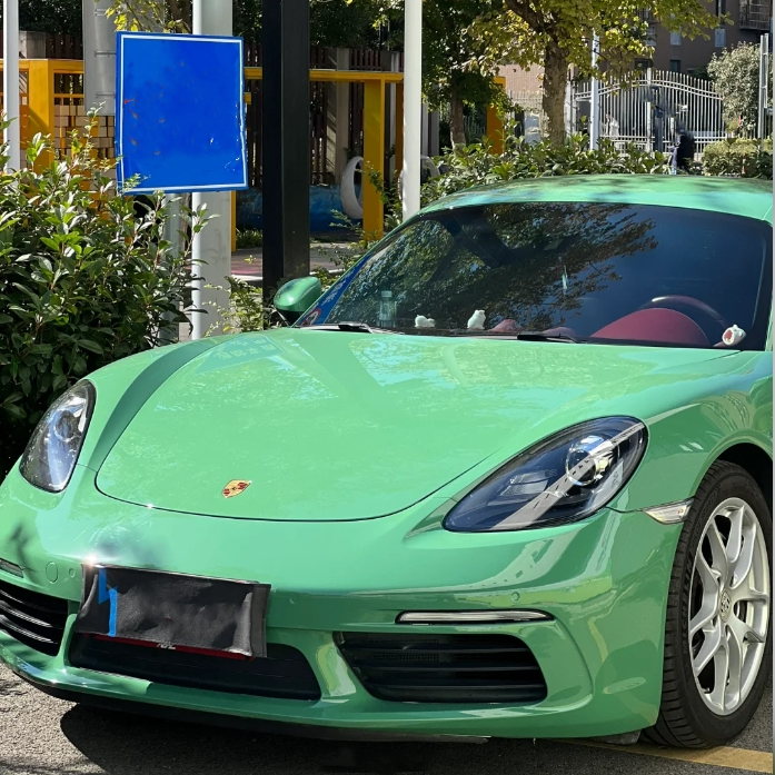 Porsche Weng Green Car Vinyl Wrap
