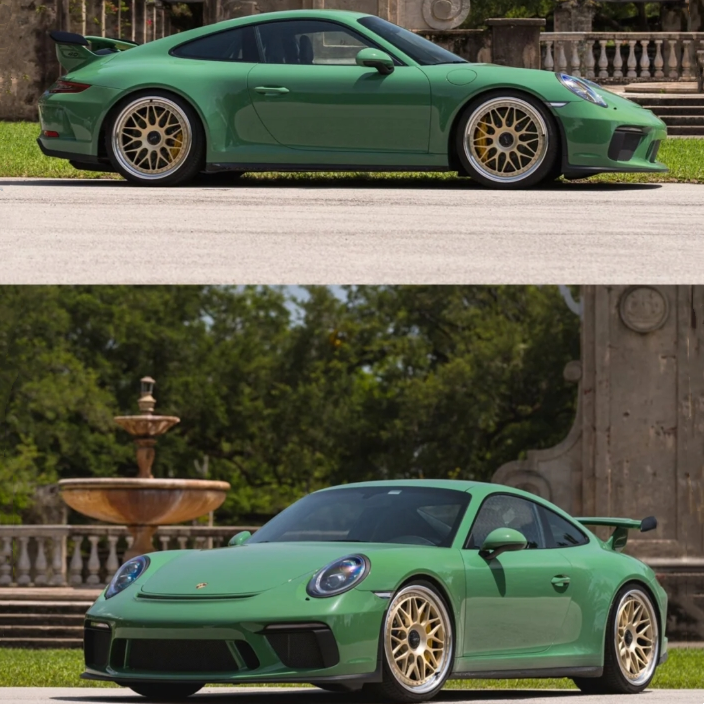 Porsche Weng Green Car Vinyl Wrap