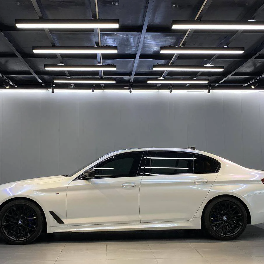 Tesla BMW Gloss PET Diamond Blue White Car Vinyl Wrap