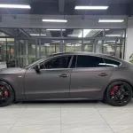 Audi Matte Diamond Black Red Car Vinyl Wrap
