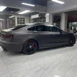 Audi Matte Diamond Black Red Car Vinyl Wrap