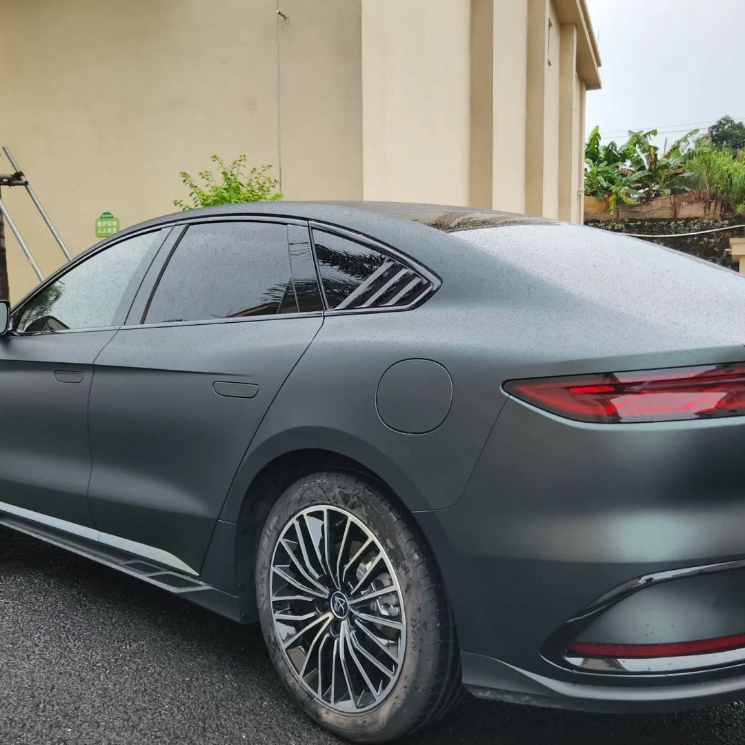 BYD Matte Diamond Black Green Car Vinyl Wrap
