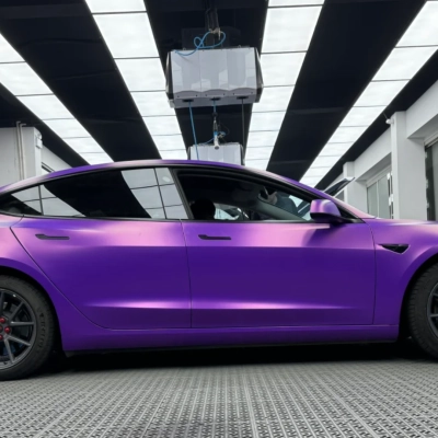 Benz Matte Diamond Purple Gold Car Vinyl Wrap 02