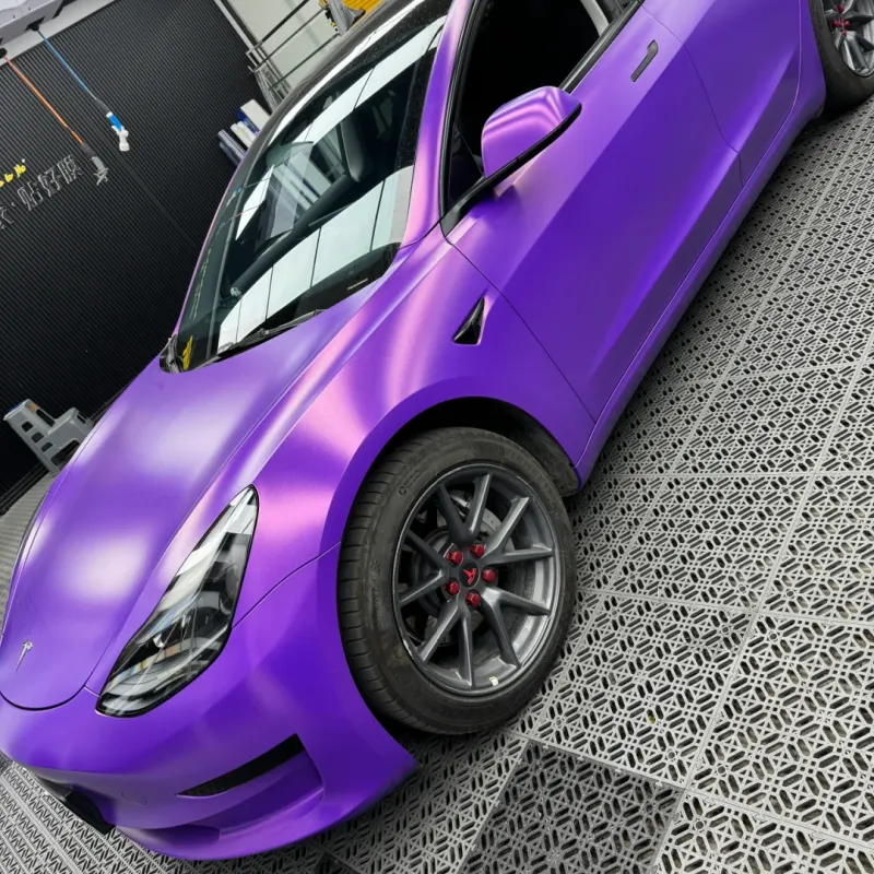 Benz Matte Diamond Purple Gold Car Vinyl Wrap
