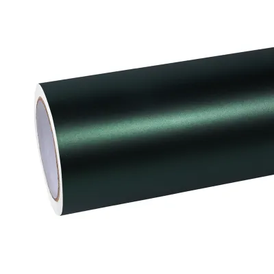 Ultra-Matte Emerald Green Car Vinyl Wrap 01