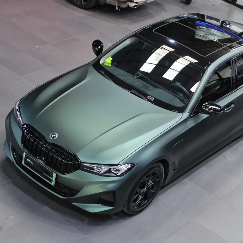 Ultra-Matte Emerald Green Car Vinyl Wrap