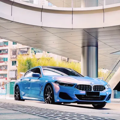 BMW Benz Glossy Diamond Blue Red Car Vinyl Wrap 02