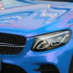 BMW Benz Glossy Diamond Blue Red Car Vinyl Wrap