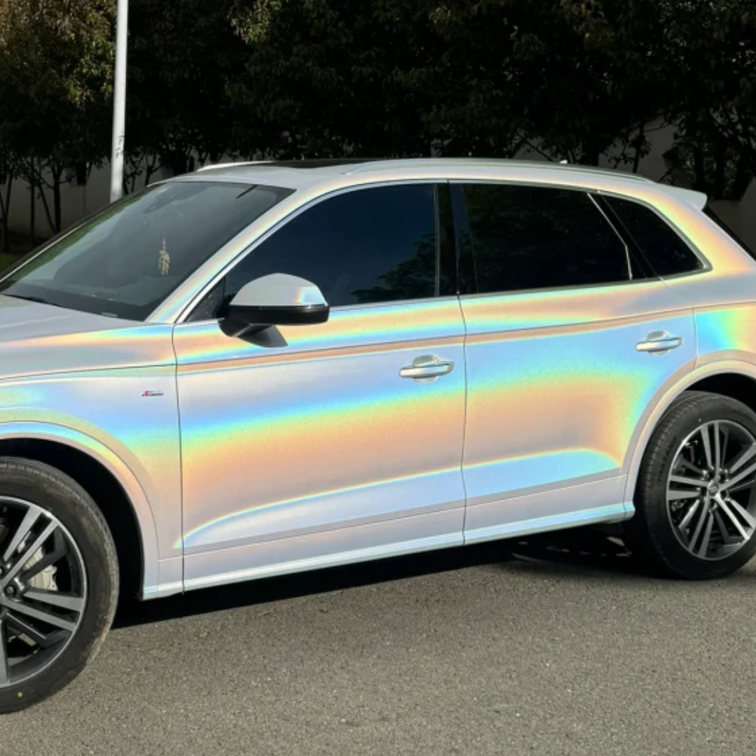 Toyota Tesla Matte Laser White Car Vinyl Wrap