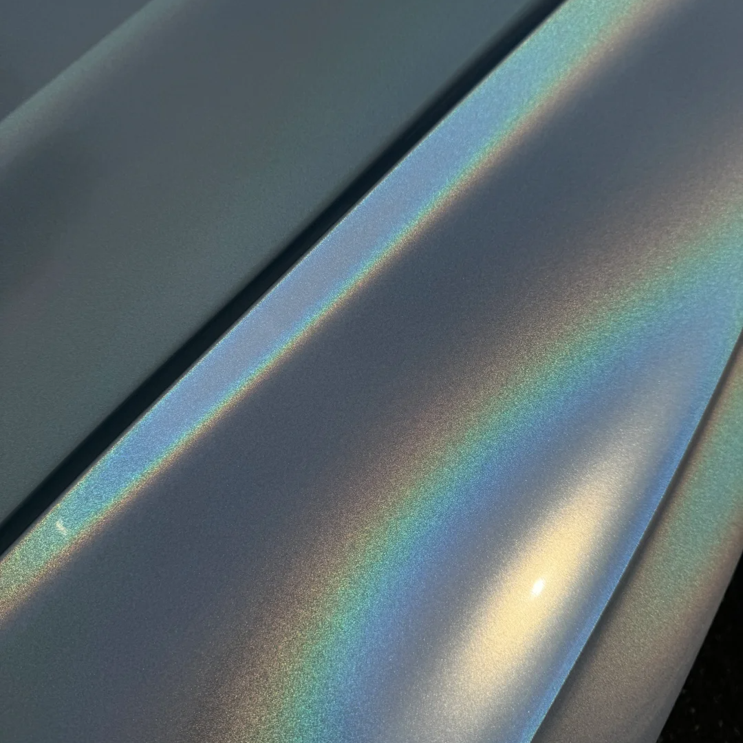 Toyota Tesla Matte Laser White Car Vinyl Wrap