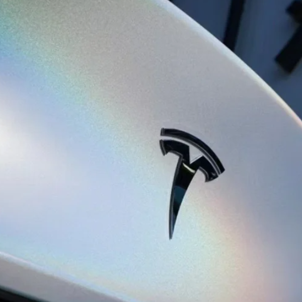 Toyota Tesla Matte Laser White Car Vinyl Wrap