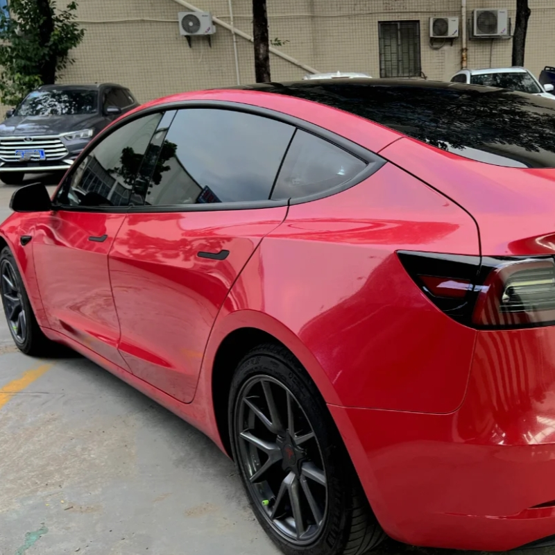 Sparkle Red Car Vinyl Wrap