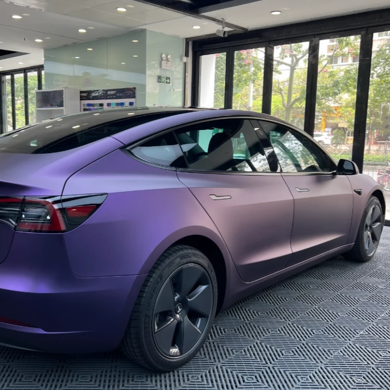 Ultra-Matte Purple-Red Car Vinyl Wrap