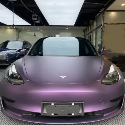 Ultra-Matte Purple-Red Car Vinyl Wrap 02