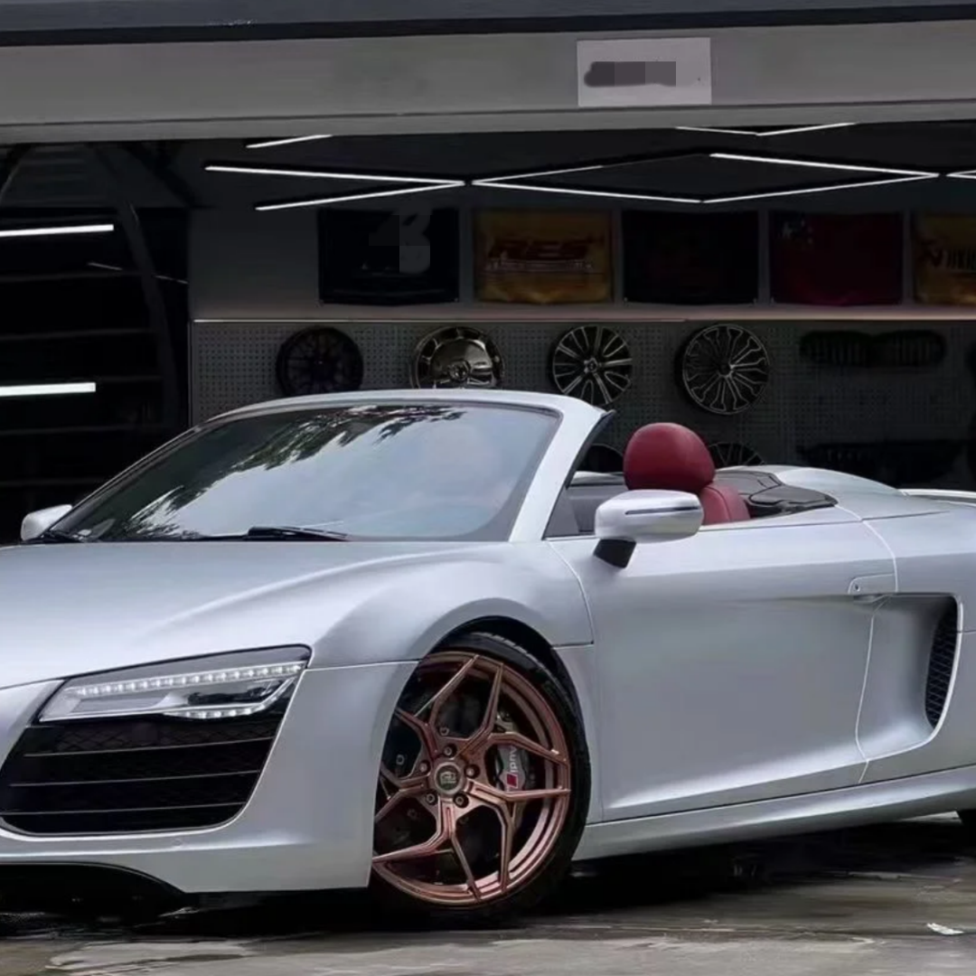 Audi Zeekr BYD Matte Metallic Sparkle Silver Car Vinyl Wrap