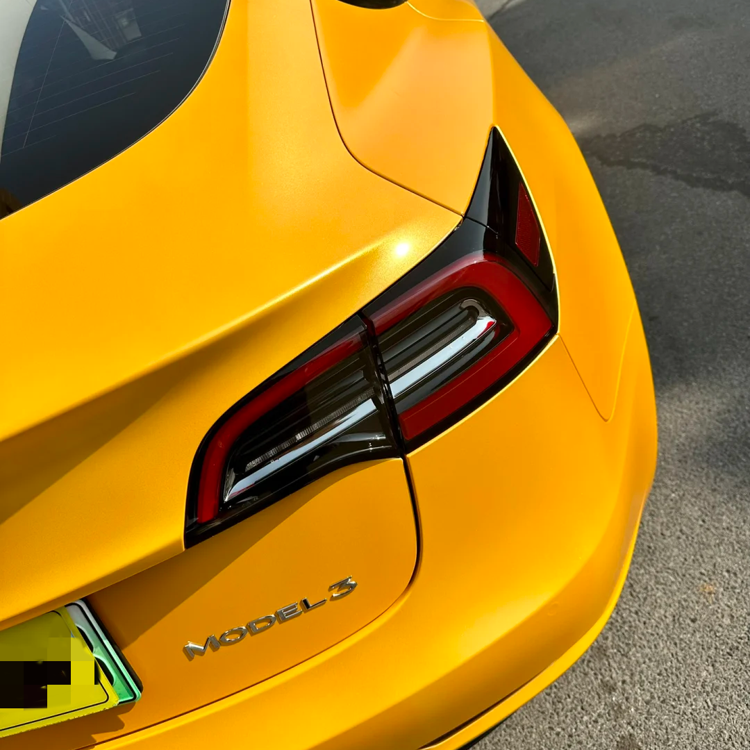 Tesla Heavy Metal Sparkle Yellow Car Vinyl Wrap