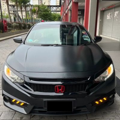 Honda Matte Metallic Graphite Black Car Vinyl Wrap 02