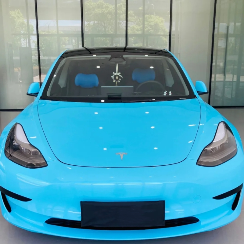 Sparkle Sky Blue Car Vinyl Wrap