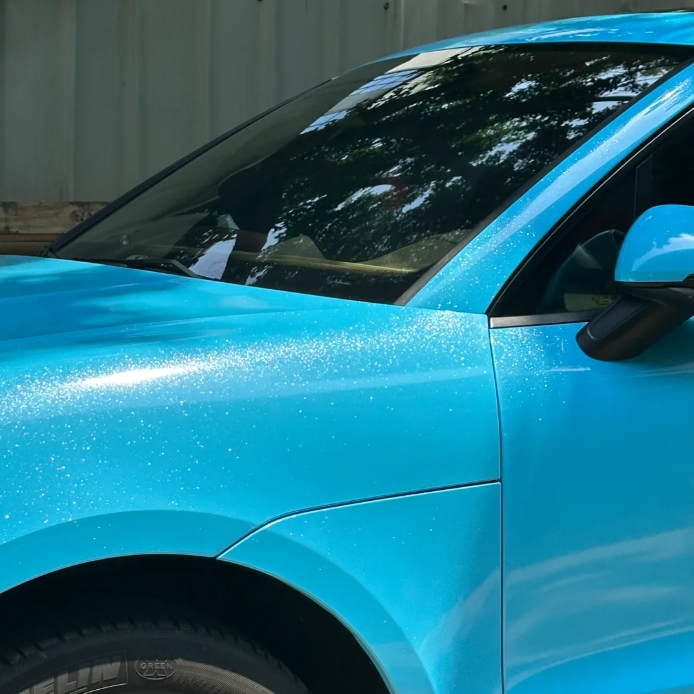 Sparkle Sky Blue Car Vinyl Wrap