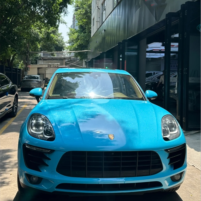Sparkle Sky Blue Car Vinyl Wrap