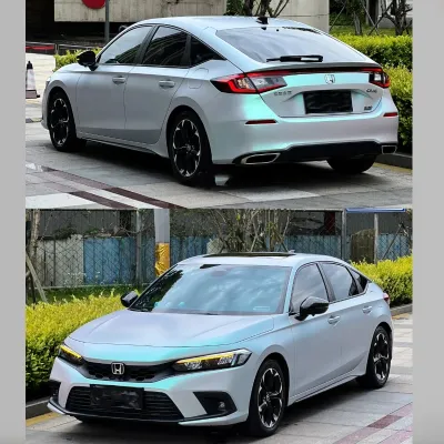 Glossy Magic Green Blue Car Vinyl Wrap 02
