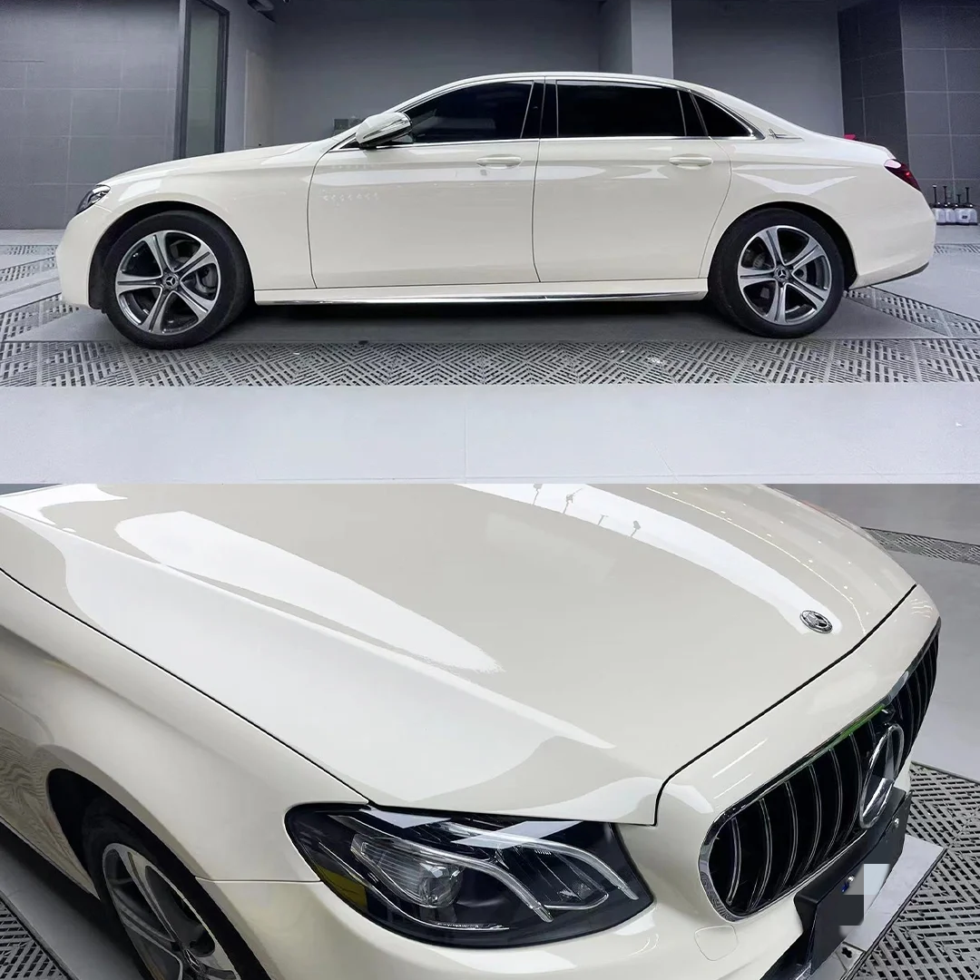 Tesla Benz Gloss Pepper Coopers White Car Vinyl Wrap