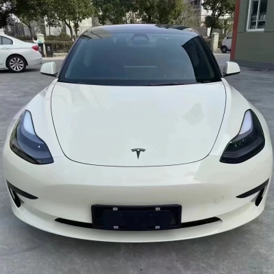 Tesla Benz Gloss Pepper Coopers White Car Vinyl Wrap 02