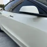 Tesla Benz Gloss Pepper Coopers White Car Vinyl Wrap