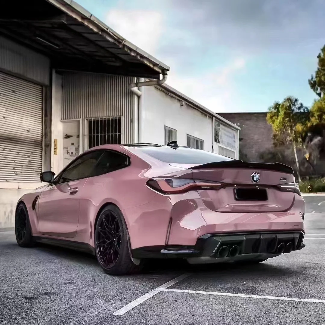 Glossy Oolong Milk Tea Pink Car Vinyl Wrap
