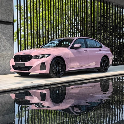 Glossy Oolong Milk Tea Pink Car Vinyl Wrap 02