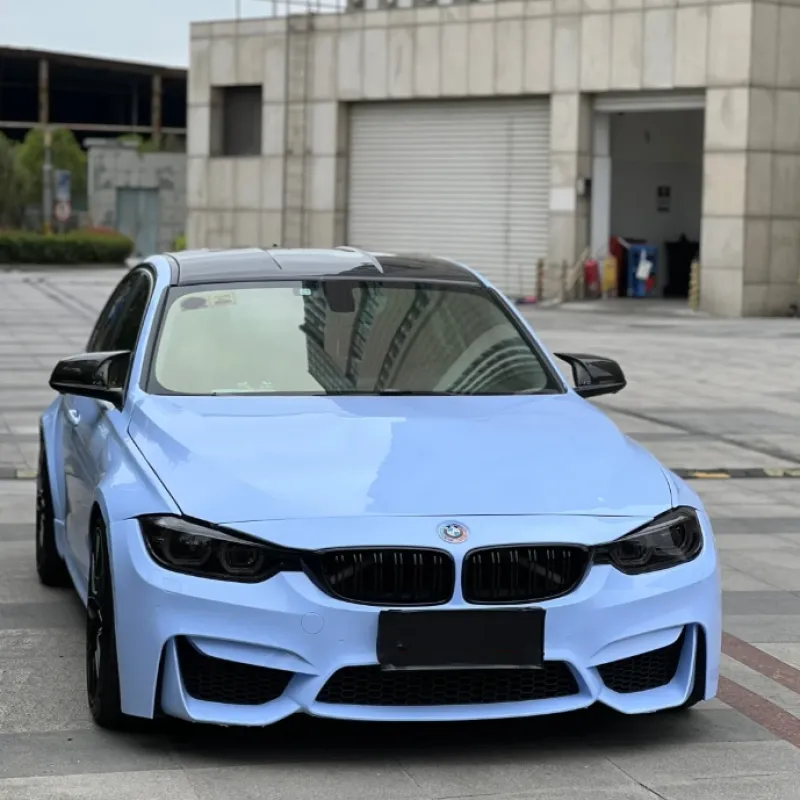 Glossy Crystal Baby Blue Car Vinyl Wrap