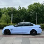 Glossy Crystal Baby Blue Car Vinyl Wrap
